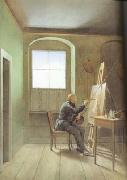 Georg Friedrich Kersting Friedrich Painting in his Studio (mk10) oil painting artist